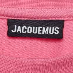 Pre Owned Jacquemus Pink Jersey The Gros Grain Long Sleeve T-Shirt XS