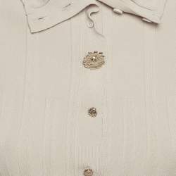 Pre Owned Jacquemus Beige Rib Knit Le Cardigan Bando S