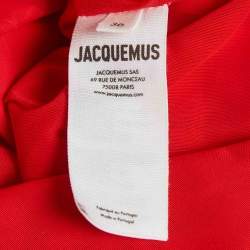 Pre Owned Jacquemus Red Crepe Draped La Robe Castagna Mini Dress S
