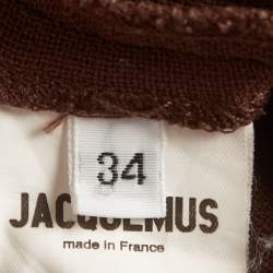 Pre Owned Jacquemus Brown Jersey Gauze Straight Fit Pants XS