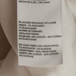 Pre Owned Jacquemus Cream Strech Crepe Ruffled Duna Mini Dress XS