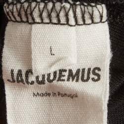Pre Owned Jacquemus Black Lyocell Jersey Le Double Layered Crop Top L