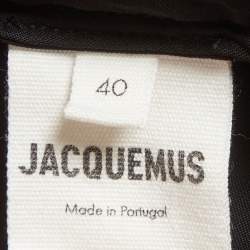 Pre Owned Jacquemus Black Satin La Chemise Notte Open-Front Shirt M