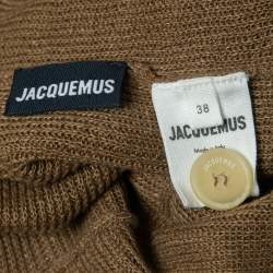 Jacquemus Dark Beige Linen Knit Twisted Sleeveless Top S