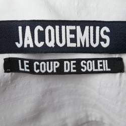 Jacquemus White Cotton Tie Detailed Full Sleeve Cropped Shirt S