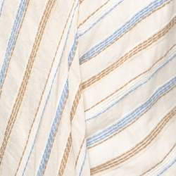 Jacquemus Beige Striped Cotton Blend Halter Neck Spezzia Mini Dress XS