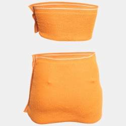 Pre Owned Jacquemus Orange Knit 2 Piece Skirt Set S