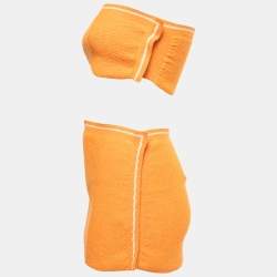 Pre Owned Jacquemus Orange Knit 2 Piece Skirt Set S