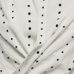 Jacquemus Le Souk White Dotted Cotton Twisted Shirt Blouse S