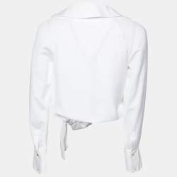 Pre Owned Jacquemus La Riviera White Tie Detail Wrapped Crop Top S