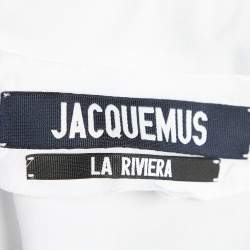 Pre Owned Jacquemus La Riviera White Tie Detail Wrapped Crop Top S