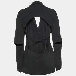 Jacquemus Black Wool Blend Cut-Out Detail Single Breasted Blazer L