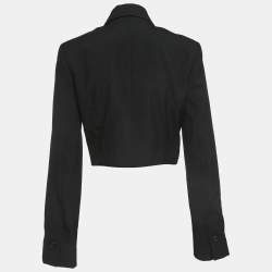Jacquemus Black Linen Zip Front Biker Jacket S