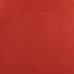 Jacquemus La Jupe Peron Brick Red Wool Blend High-Slit Maxi Skirt M