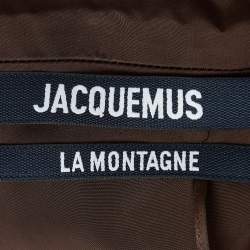 Jacquemus Brown Satin Charm Logo Detail Notte Shirt S