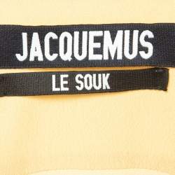 مملوكة مسبقًا Jacquemus Yellow Crepe Waist Tie Detail Maxi Dress S