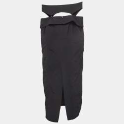 مملوكة مسبقًا Jacquemus Black Nylon Detachable Cold Shoulder Mini Dress S