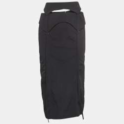 Pre Owned Jacquemus Black Nylon Detachable Cold Shoulder Mini Dress S