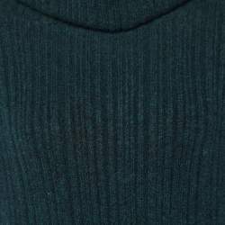 Jacquemus Dark Green Merino Wool Knit Cut-Out Turtleneck Vest XS