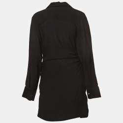 Jacquemus Black Crepe La Robe Bahia Draped Mini Dress M