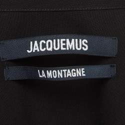 Jacquemus Black Crepe La Robe Bahia Draped Mini Dress M