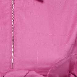 Jacquemus La Chemise Pink Silpa Cotton Blend Crop Shirt S