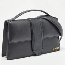 Pre Owned Jacquemus Black Leather Le Bambinou Top Handle Bag