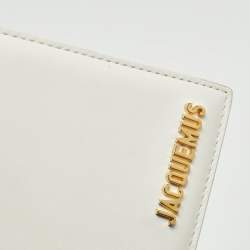 Jacquemus White Leather Le Bambino Long Shoulder Bag