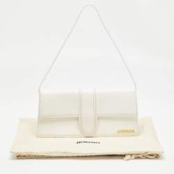 Jacquemus White Leather Le Bambino Long Shoulder Bag