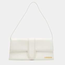 Jacquemus White Leather Le Bambino Long Shoulder Bag
