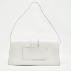 Jacquemus White Leather Le Bambino Long Shoulder Bag