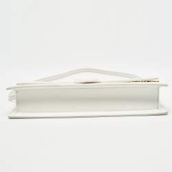 Jacquemus White Leather Le Bambino Long Shoulder Bag