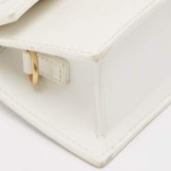 Pre Owned Jacquemus White Leather Mini Le Chiquito Top Handle Bag