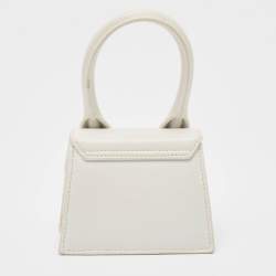 Pre Owned Jacquemus White Leather Mini Le Chiquito Top Handle Bag