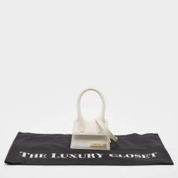 Pre Owned Jacquemus White Leather Mini Le Chiquito Top Handle Bag