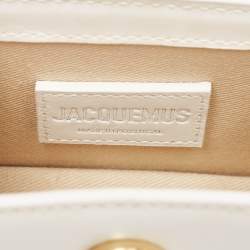 Pre Owned Jacquemus White Leather Mini Le Chiquito Top Handle Bag