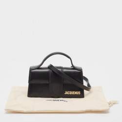 Jacquemus Black Leather Le Bambino Top Handle Bag