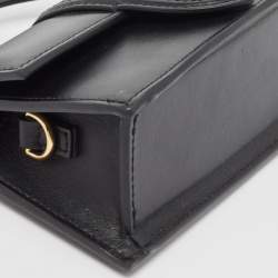 Jacquemus Black Leather Le Bambino Top Handle Bag