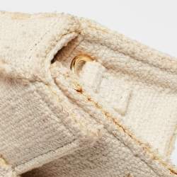 Pre Owned Jacquemus White Canvas Mini Le Bambino Top Handle Bag