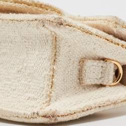 Pre Owned Jacquemus White Canvas Mini Le Bambino Top Handle Bag