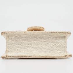 Pre Owned Jacquemus White Canvas Mini Le Bambino Top Handle Bag