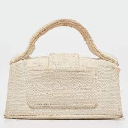 Pre Owned Jacquemus White Canvas Mini Le Bambino Top Handle Bag