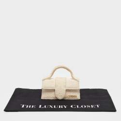 Pre Owned Jacquemus White Canvas Mini Le Bambino Top Handle Bag