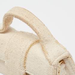 Pre Owned Jacquemus White Canvas Mini Le Bambino Top Handle Bag