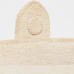 Pre Owned Jacquemus White Canvas Mini Le Bambino Top Handle Bag