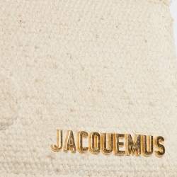 Pre Owned Jacquemus White Canvas Mini Le Bambino Top Handle Bag