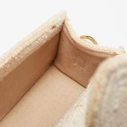 Pre Owned Jacquemus White Canvas Mini Le Bambino Top Handle Bag