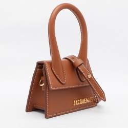 Jacquemus Brown Leather Mini Le Chiquito Top Handle Bag