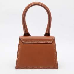 Jacquemus Brown Leather Mini Le Chiquito Top Handle Bag