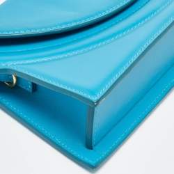 Pre Owned Jacquemus Blue Leather Le Sac Round Top Handle Bag
